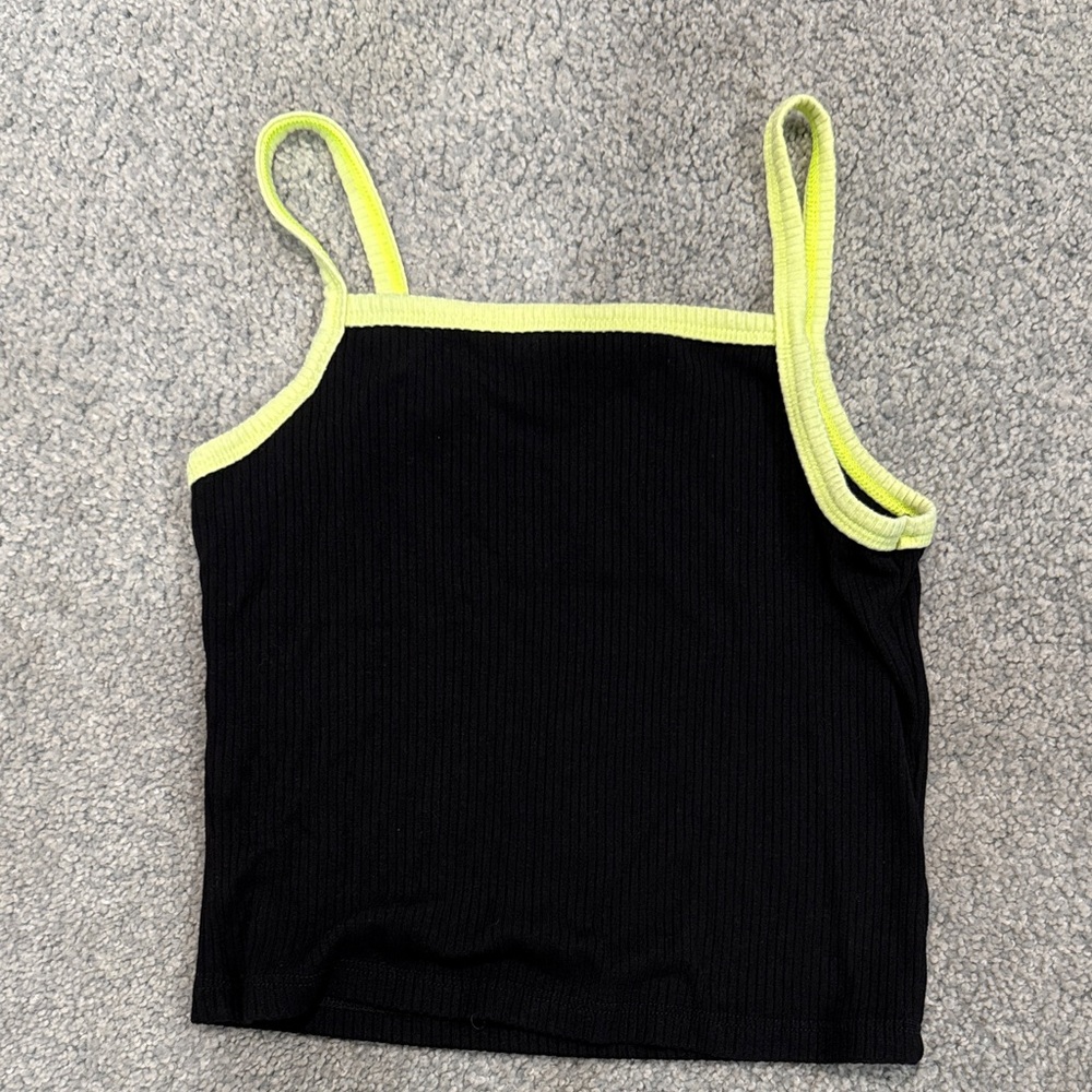 Black and Yellow Trim Women's Top